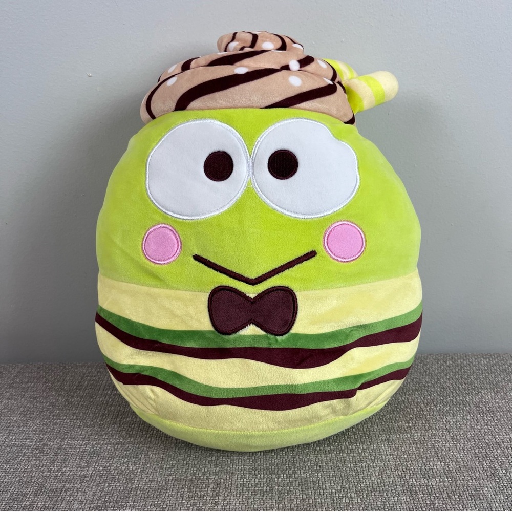 Sanrio Keroppi Dessert Squishmallow Frog Plush Cappuccino 12” Sweets